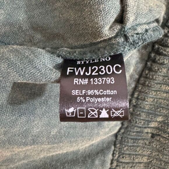 POL Corduroy Floral Patchwork Jacket | Large | Green Button Front - Picture 7 of 10